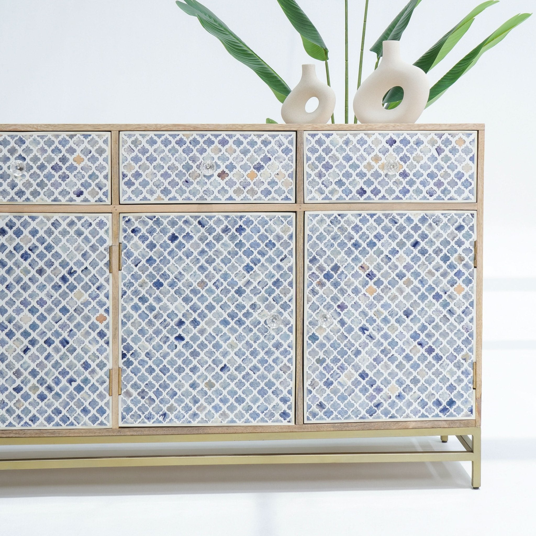 INLAY FOUR DRAWER FOUR DOOR SIDEBOARD - Art and craft furniture