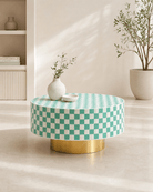 INLAY LIGHT ROUND COFFEE TABLE - Art and craft furniture