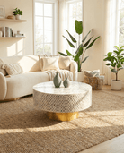 INLAY ROUND COFFEE TABLE - Art and craft furniture