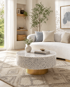 INLAY ROUND COFFEE TABLE - Art and craft furniture