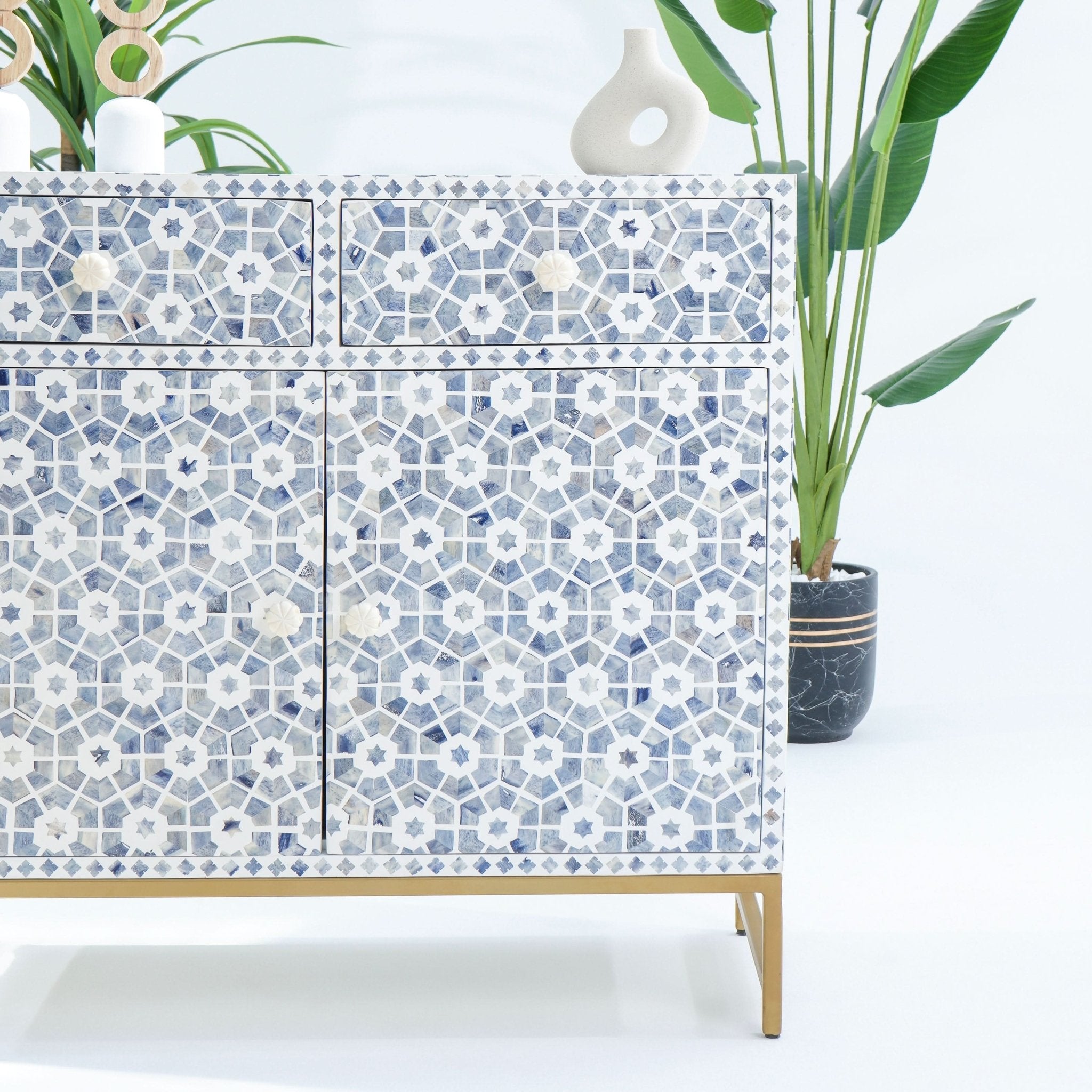 INLAY TWO DRAWER SIDEBOARD - Art and craft furniture