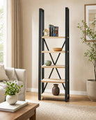 Ironix Black Metal Open Bookshelf - Art and craft furniture