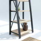 IRONIX BLACK METAL OPEN BOOKSHELF - Art and craft furniture