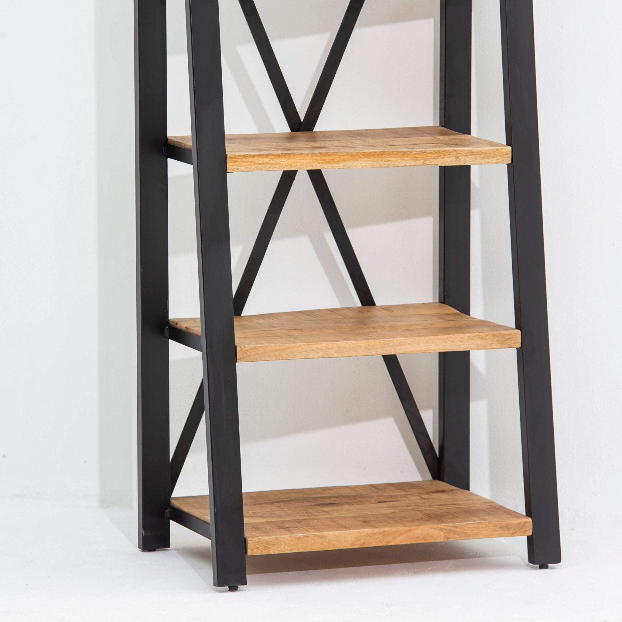 IRONIX BLACK METAL OPEN BOOKSHELF - Art and craft furniture