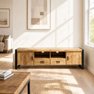 Ironix Industrial Mango Wood TV Stand - Art and craft furniture