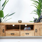 IRONIX INDUSTRIAL MANGO WOOD TV STAND - Art and craft furniture