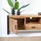 IRONIX INDUSTRIAL MANGO WOOD TV STAND - Art and craft furniture