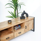 IRONIX INDUSTRIAL MANGO WOOD TV STAND - Art and craft furniture