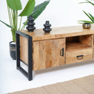 IRONIX INDUSTRIAL MANGO WOOD TV STAND - Art and craft furniture
