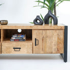 IRONIX INDUSTRIAL MANGO WOOD TV STAND - Art and craft furniture