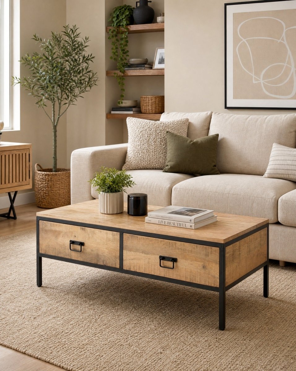 Ironix Mango Wood Coffee Table - Art and craft furniture