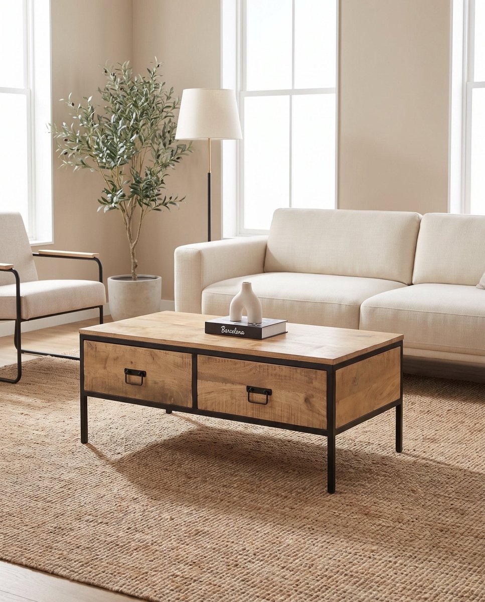 Ironix Mango Wood Coffee Table - Art and craft furniture