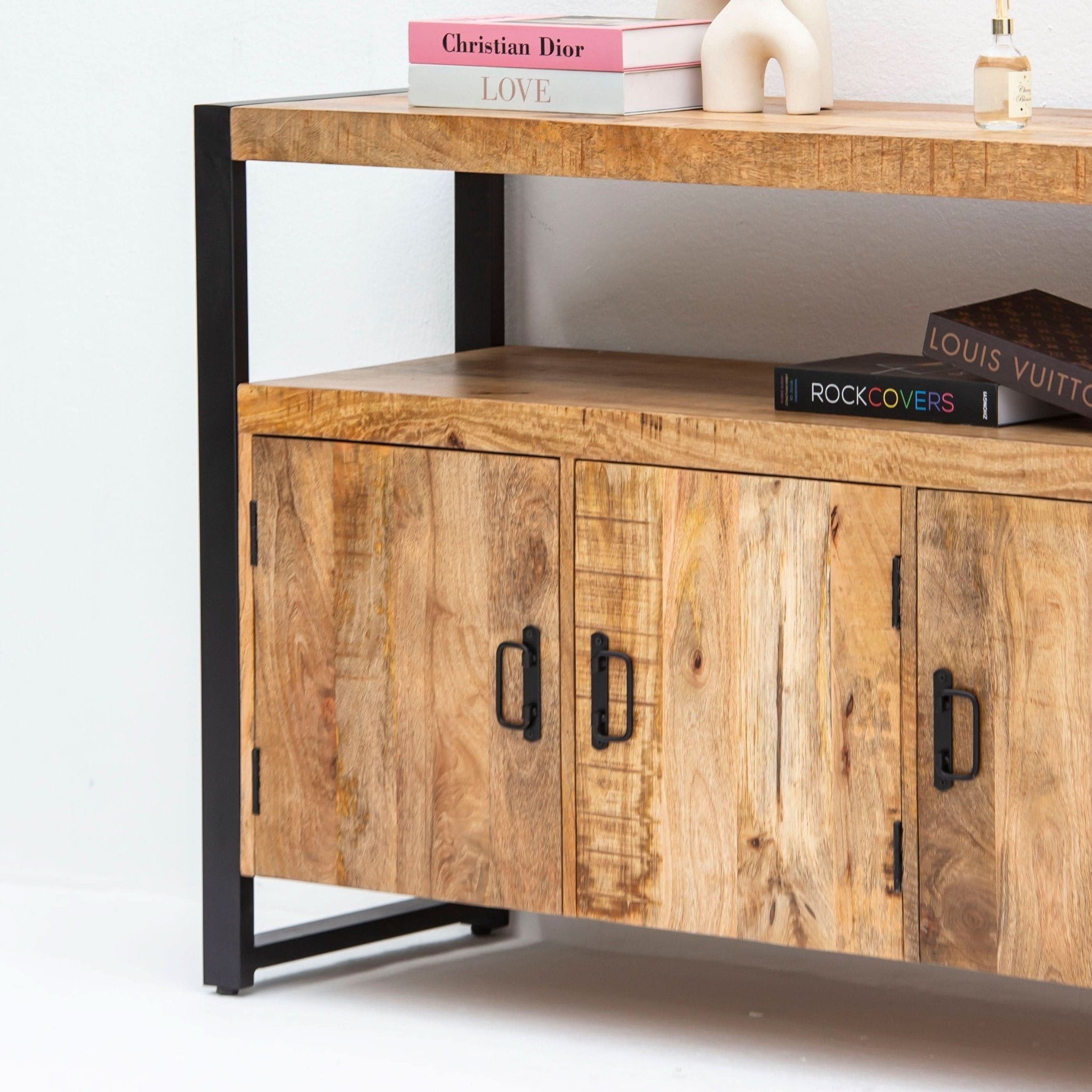 IRONIX WOODEN FOUR DOOR SIDEBOARD - Art and craft furniture