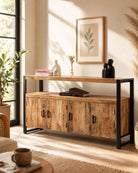Ironix Wooden Four Door Sideboard - Art and craft furniture