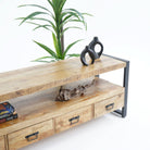 IRONIX WOODEN FOUR DRAWER TV STAND - Art and craft furniture