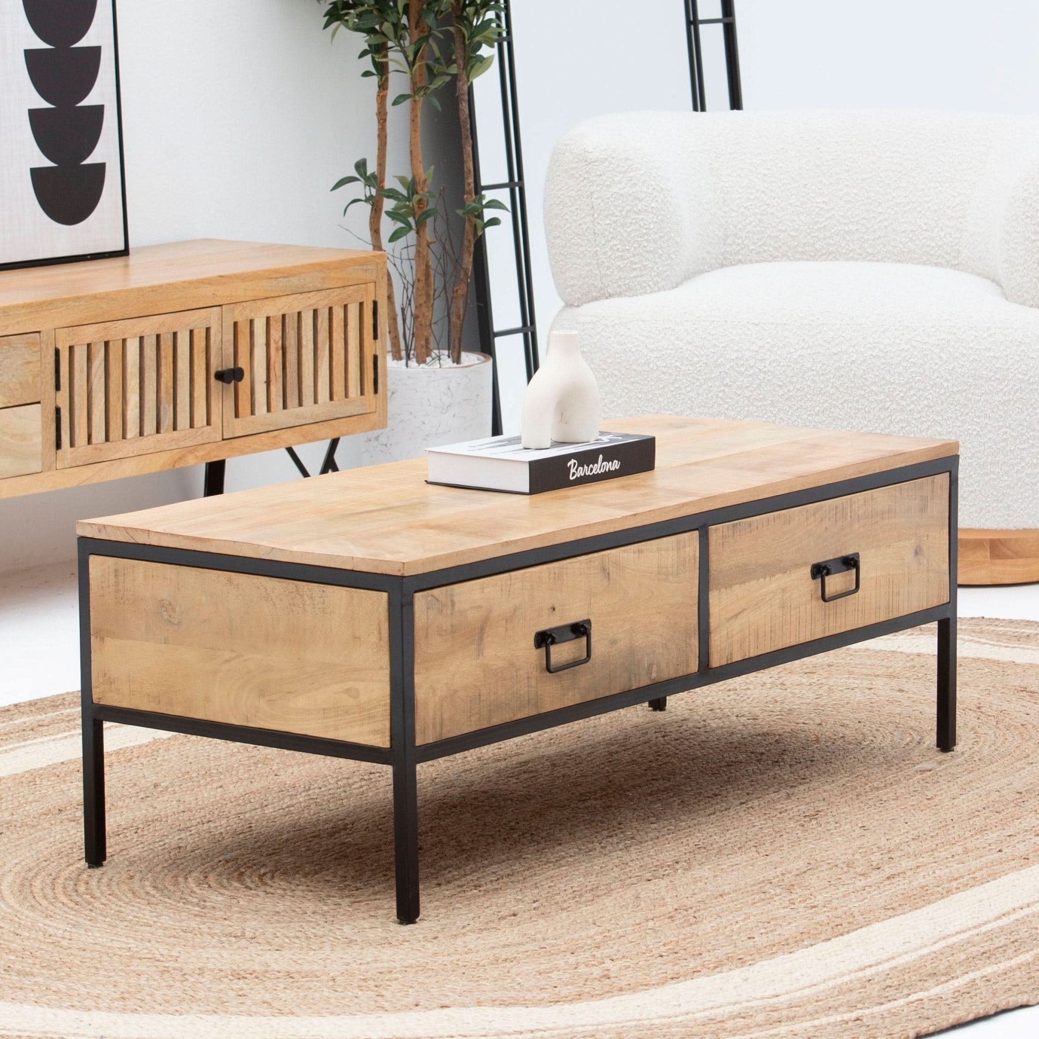 IRONIX WOODEN IRON COFFEE TABLE - Art and craft furniture