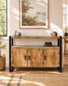 Ironix Wooden Three Door Sideboard - Art and craft furniture