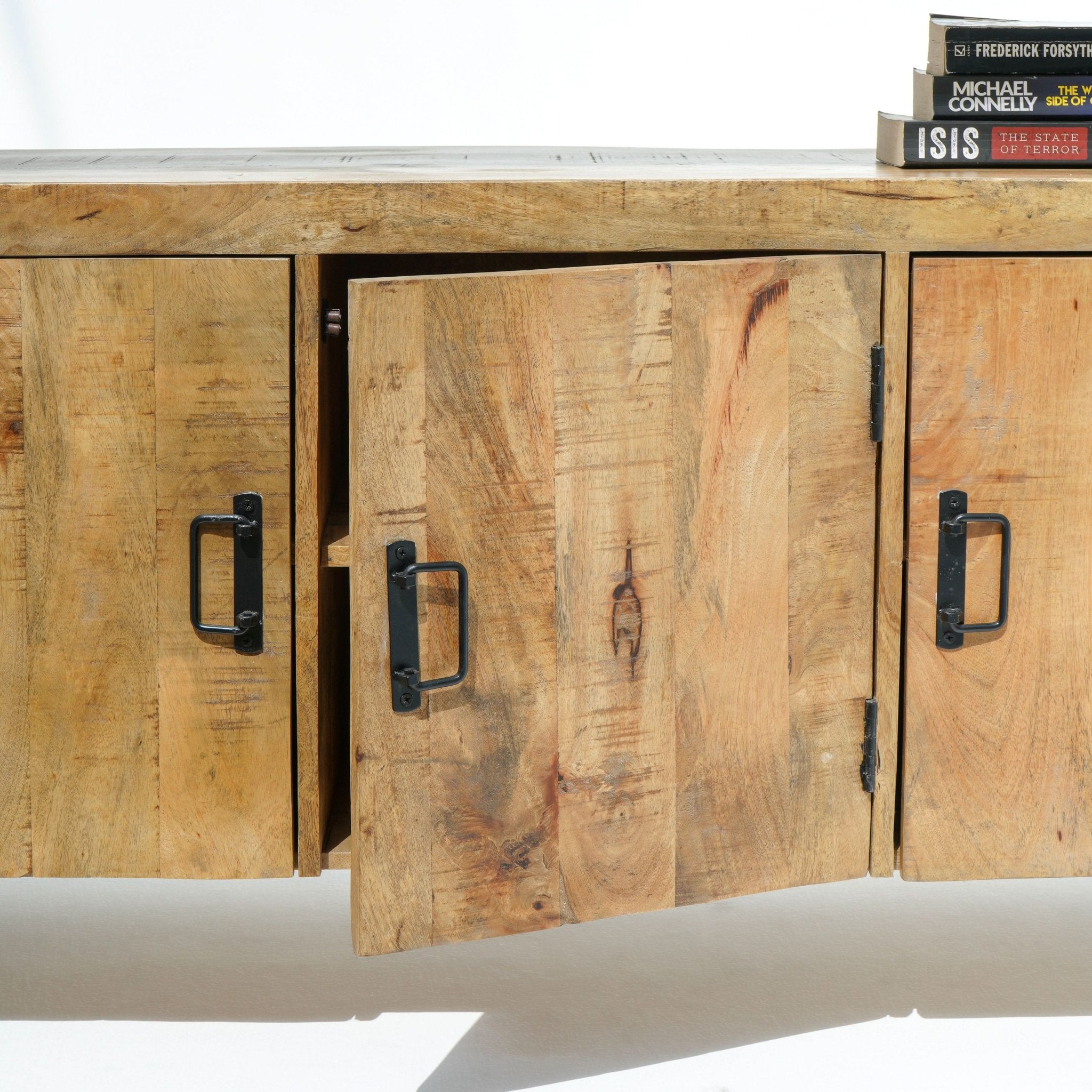 IRONIX WOODEN THREE DOOR SIDEBOARD - Art and craft furniture