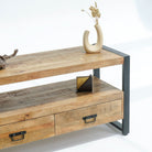 IRONIX WOODEN TWO DRAWER TV STAND - Art and craft furniture