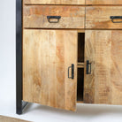 IRONIX WOODEN TWO GLASS DOOR CABINET - Art and craft furniture