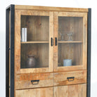 IRONIX WOODEN TWO GLASS DOOR CABINET - Art and craft furniture