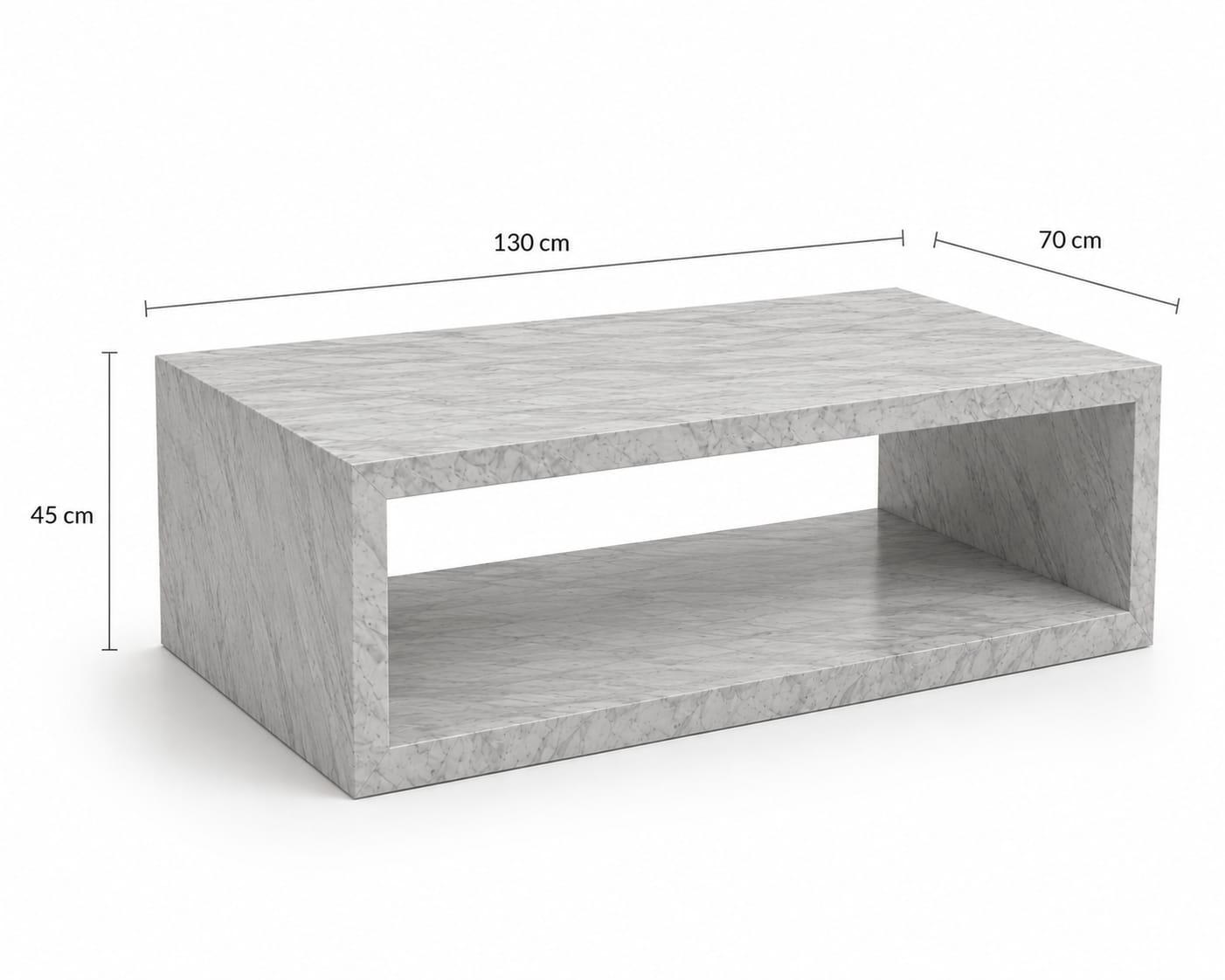 Italian Carrara White Marble Coffee Table – Polished Finish - Art and craft furniture