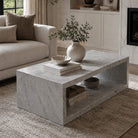 Italian Carrara White Marble Coffee Table – Polished Finish - Art and craft furniture