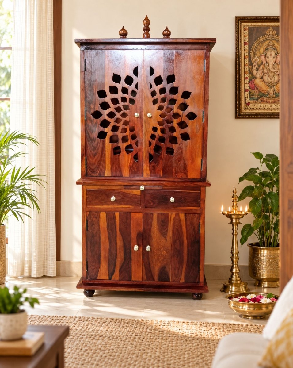 Ivara Handcraft Wooden Temple - Art and craft furniture
