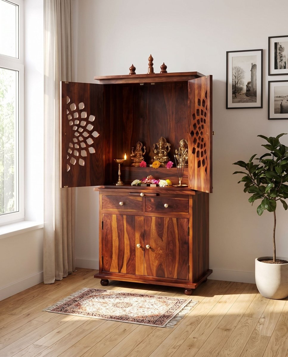Ivara Handcraft Wooden Temple - Art and craft furniture