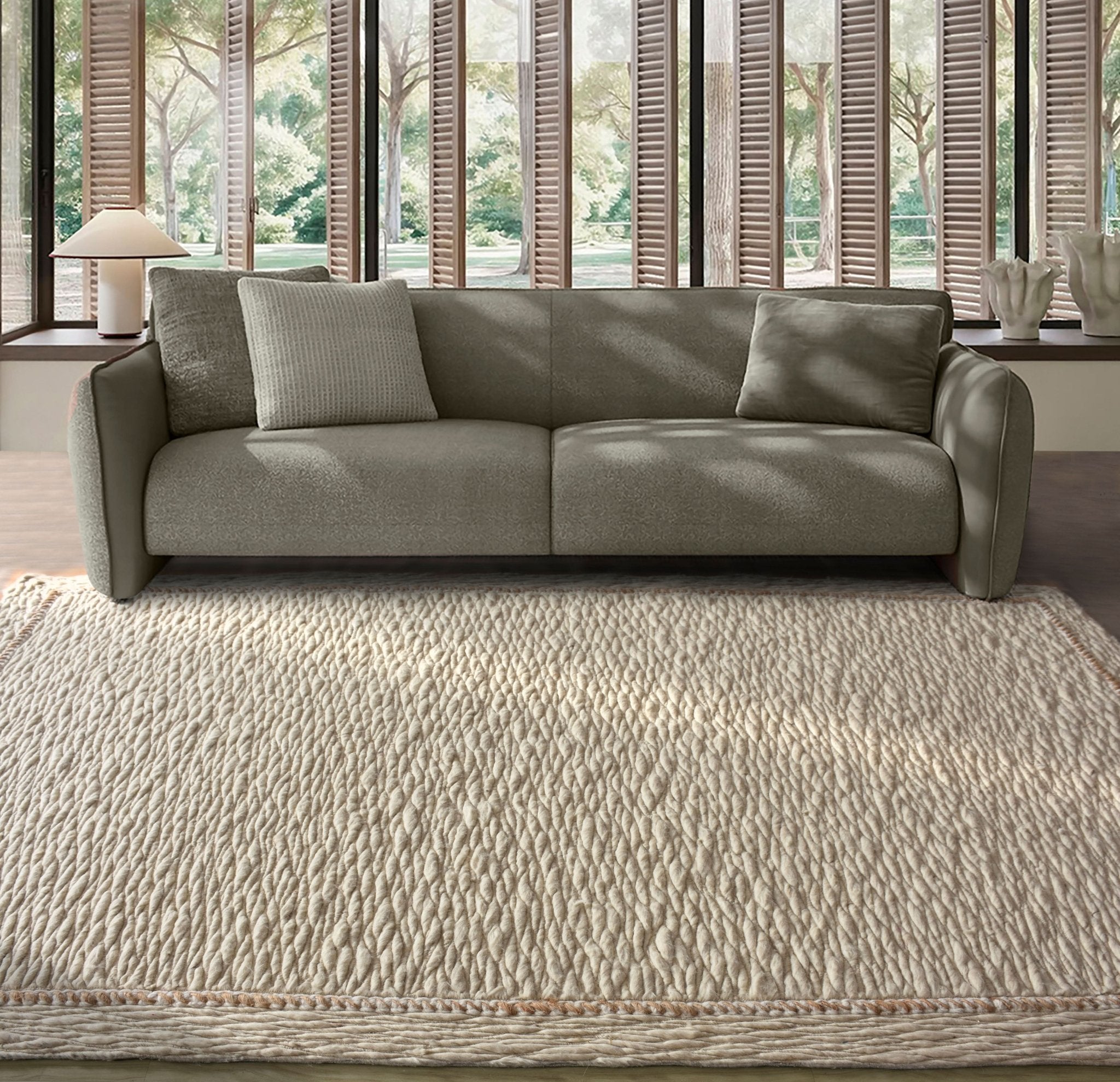 IVERTOEN HAND MADE WOOL & JUTE CARPET - Art and craft furniture