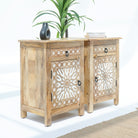 IVORY CNC DESIGN NIGHTSTAND TABLE - Art and craft furniture