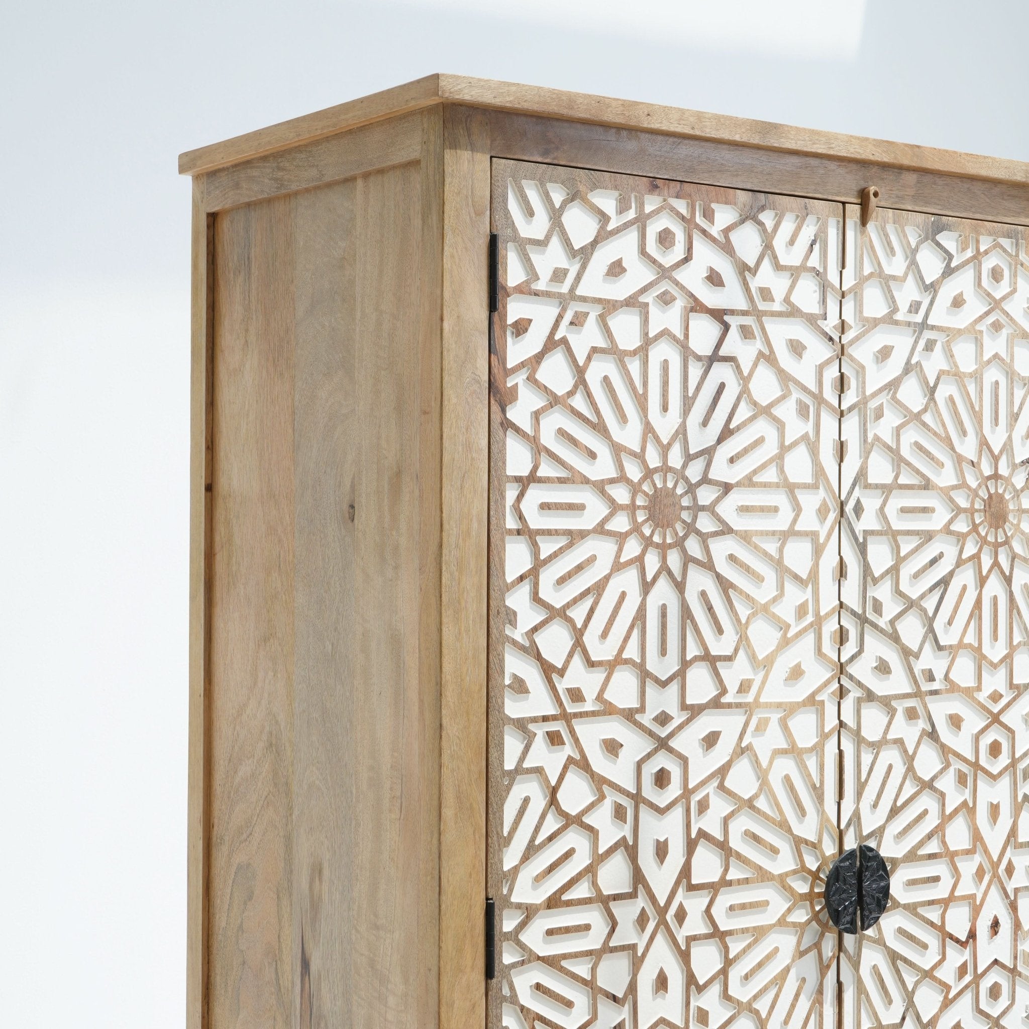 IVORY CNC DESIGN TWO DOOR AND ONE DRAWER CABINET - Art and craft furniture