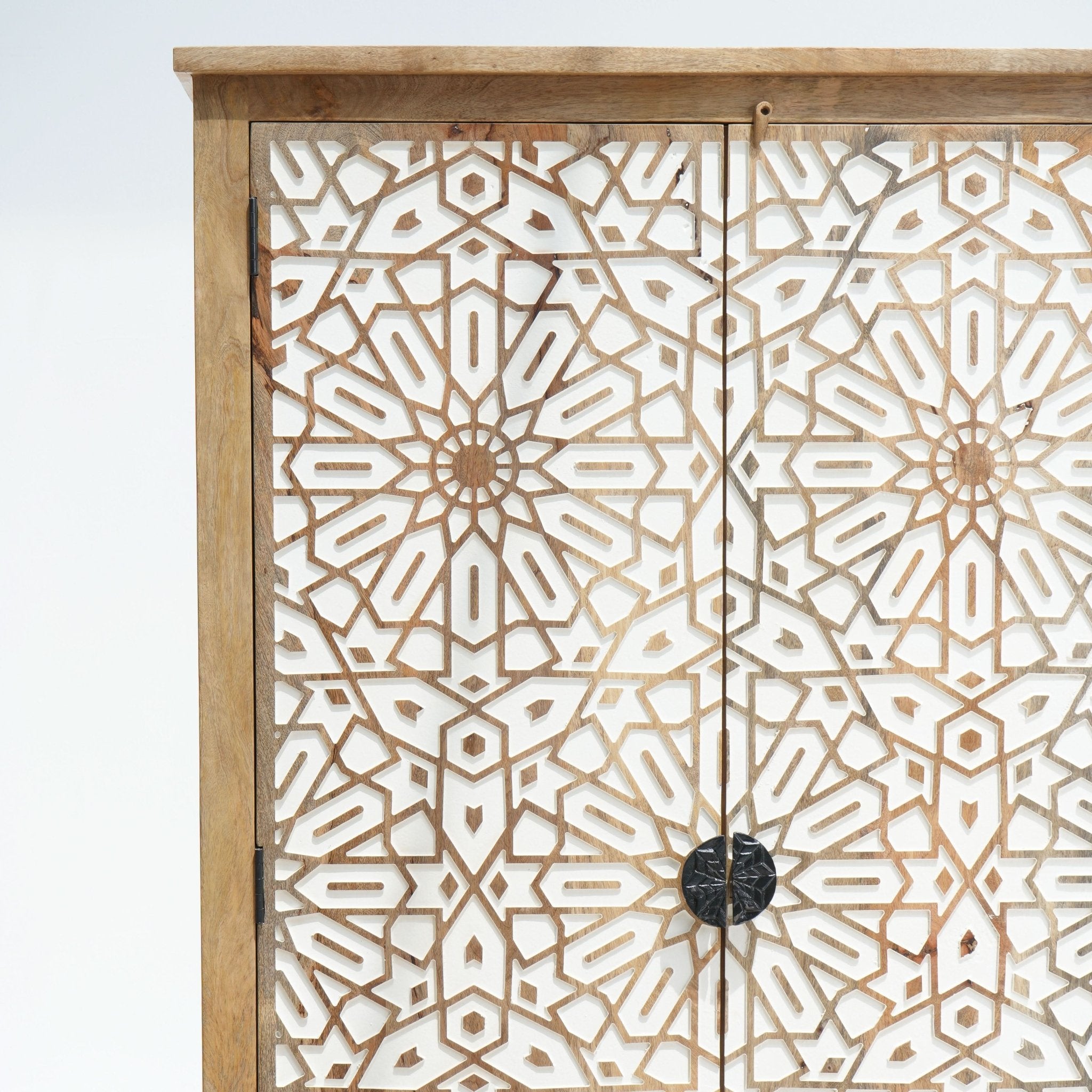 IVORY CNC DESIGN TWO DOOR AND ONE DRAWER CABINET - Art and craft furniture