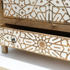 IVORY CNC DESIGN TWO DOOR AND ONE DRAWER CABINET - Art and craft furniture