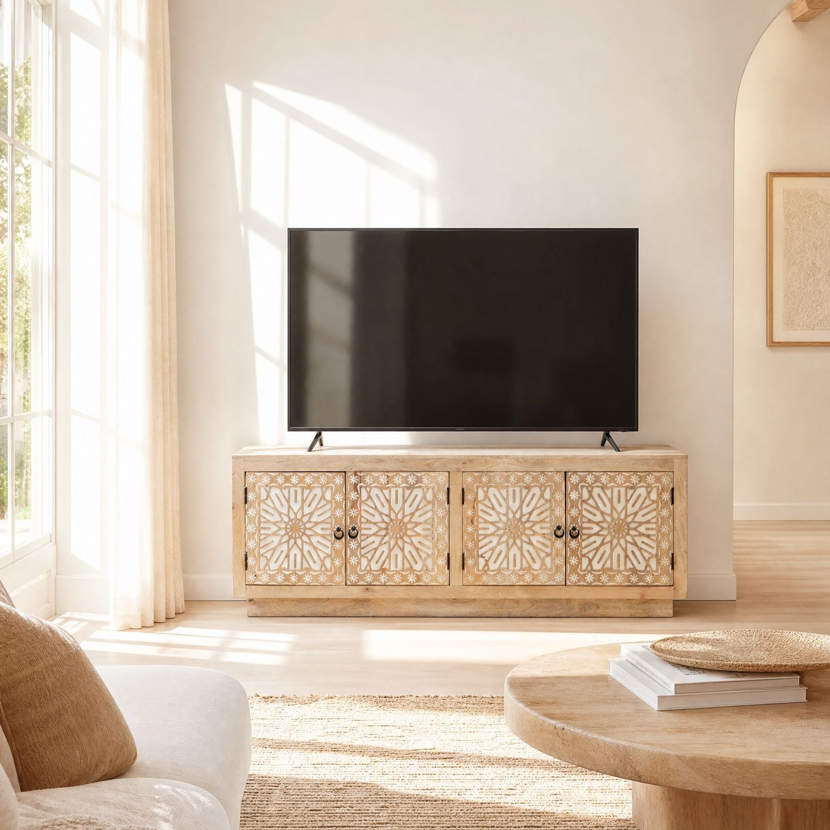 Ivory Design TV Stand - Art and craft furniture