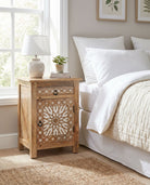 Ivory Mango Wood Nightstand - Art and craft furniture