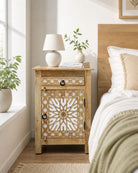 Ivory Mango Wood Nightstand - Art and craft furniture