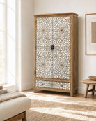 Ivory Wooden Cabinet - Art and craft furniture
