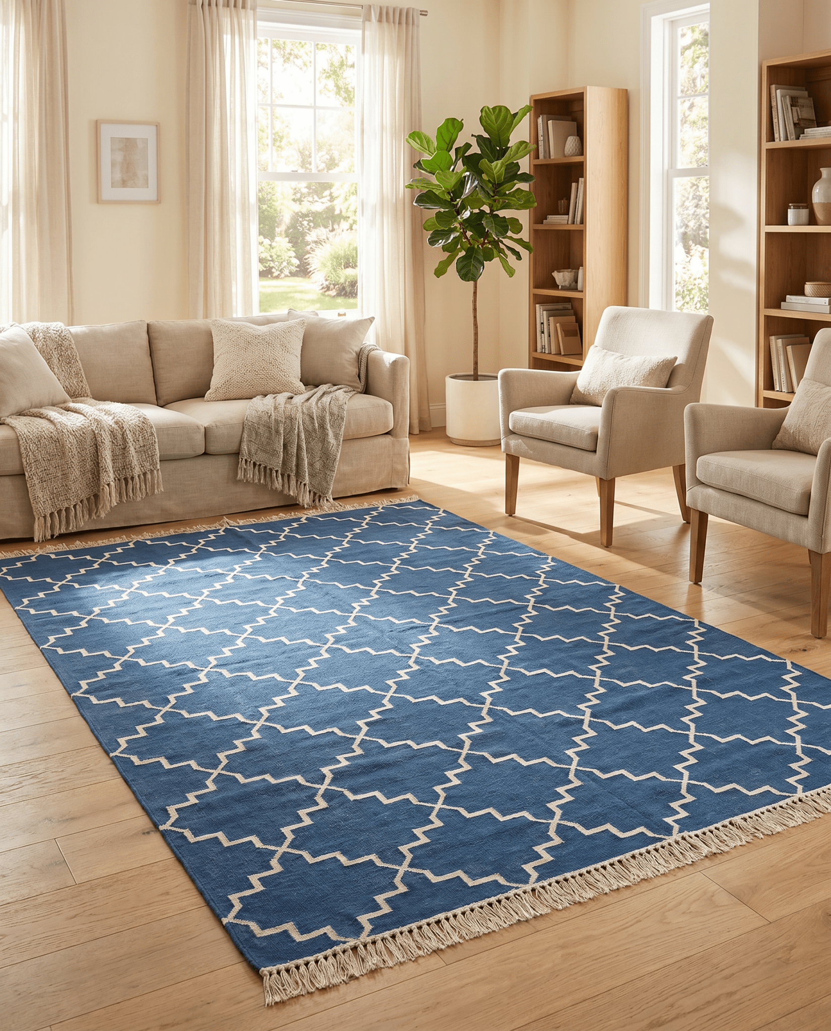 JAIPUR LOOM HANDWOVEN COTTON RUG - Art and craft furniture