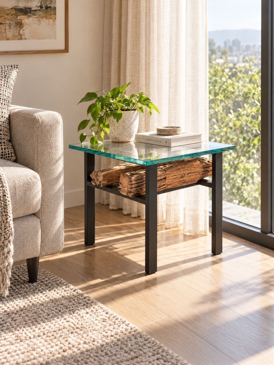 Kairo Railway Wood and Iron Table - Art and craft furniture
