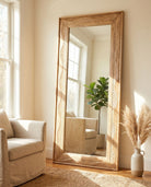 LEAF-CREST HAND‑CARVED MIRROR FRAME - Art and craft furniture