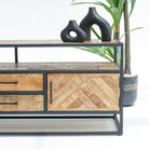 LINEA TWO DRAWER TWO DOOR TV STAND - Art and craft furniture