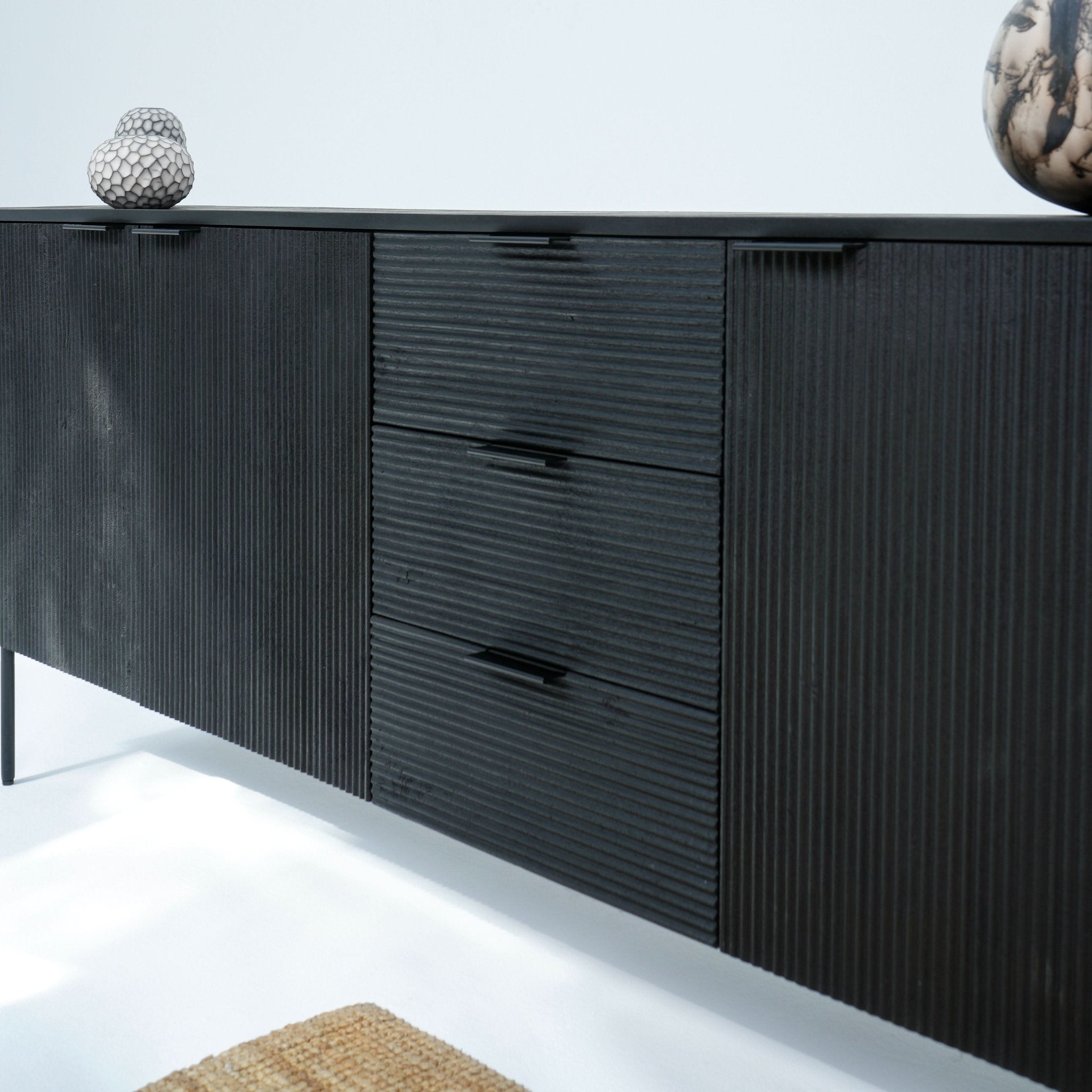 LINWOOD IRON THREE DOOR THREE DRAWER SIDEBOARD - Art and craft furniture