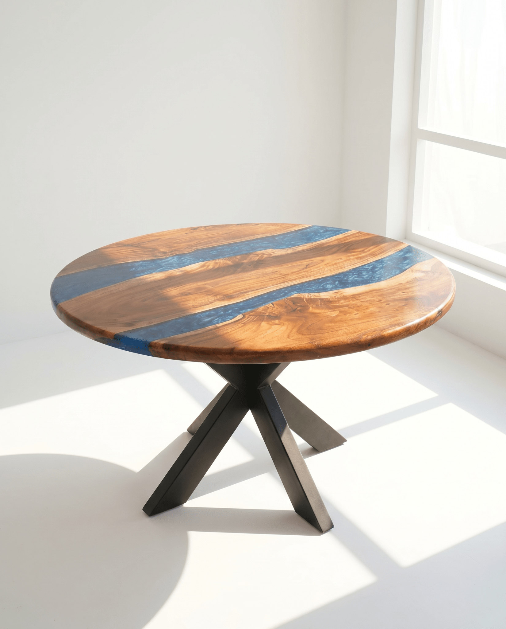 LISBON LUXE EPOXY ROUND DINING TABLE - Art and craft furniture