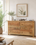 Lismore Carved Six Drawer Chest of Drawers - Art and craft furniture