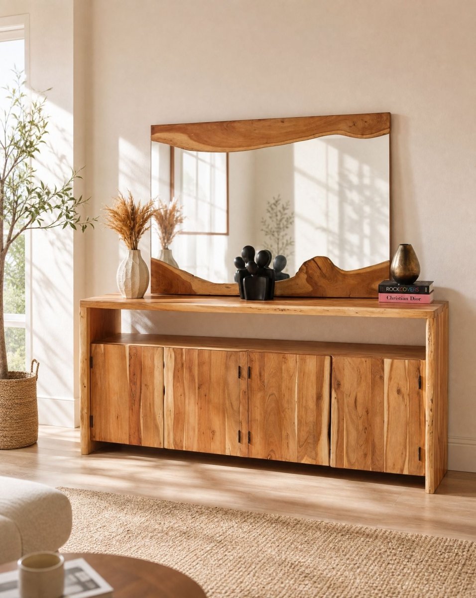 Live Edge Acacia Four Door Sideboard - Art and craft furniture