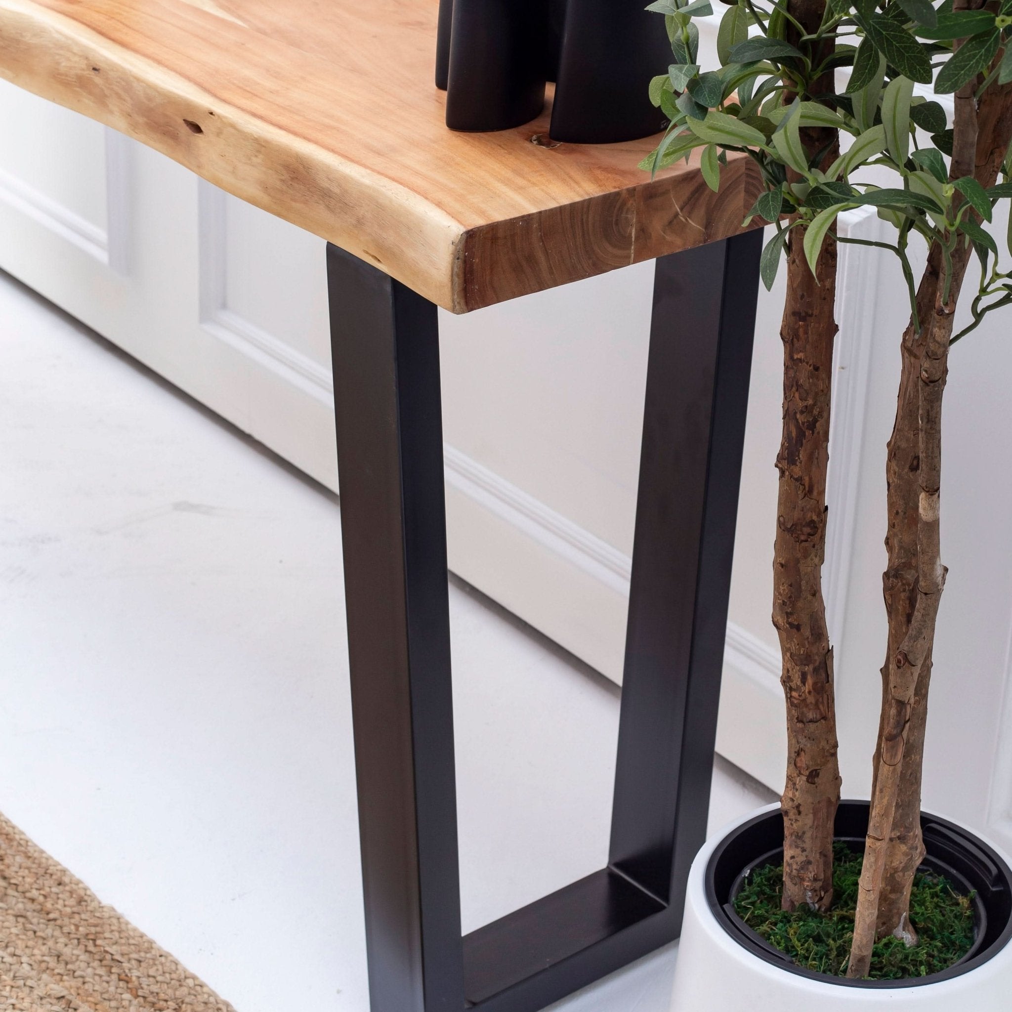LIVE EDGE ACACIA WOOD CONSOLE TABLE - Art and craft furniture