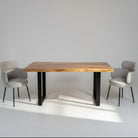 LIVE-EDGE ACACIA WOOD U LEG DINING TABLE - Art and craft furniture