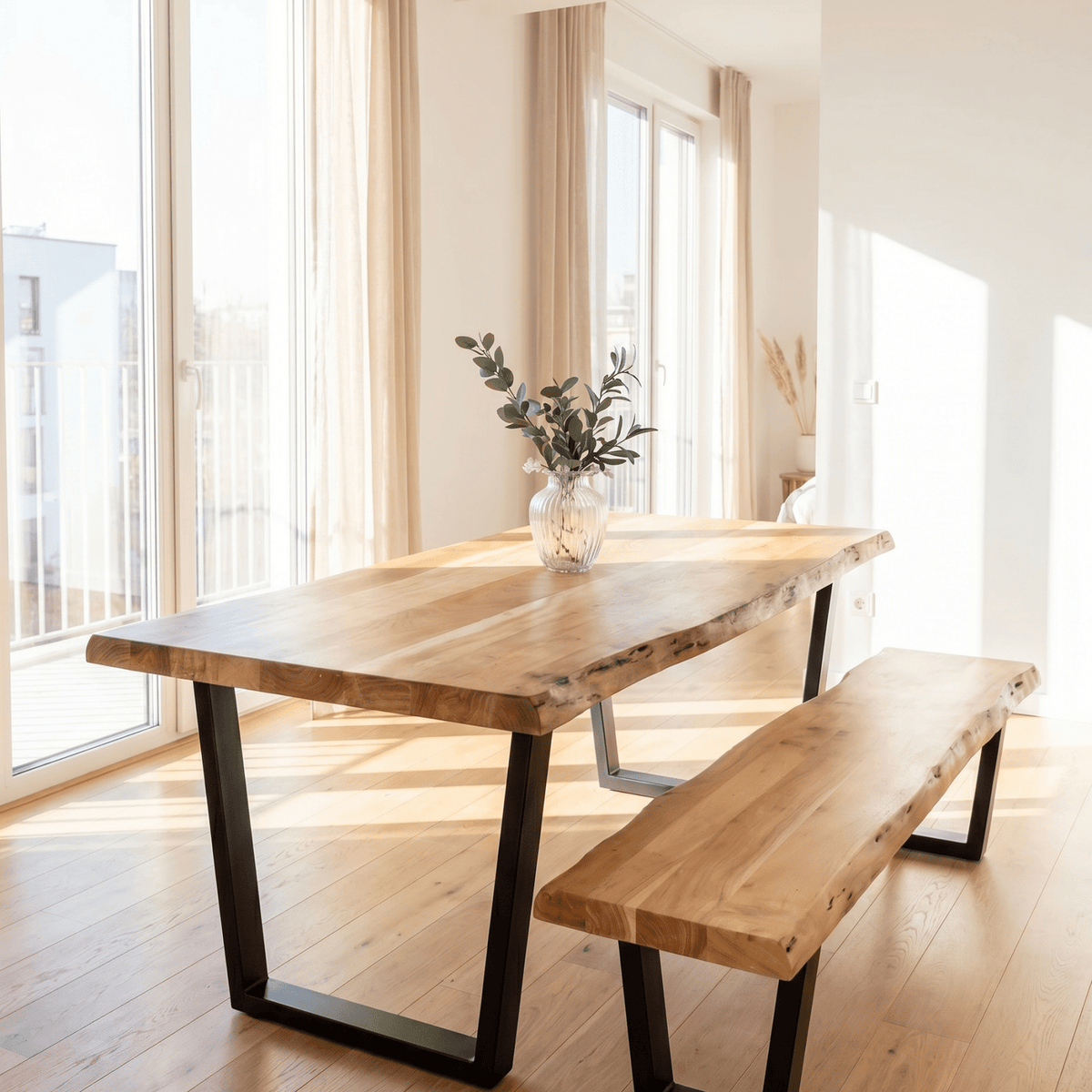 Live Edge Acacia Wood Dining Table
