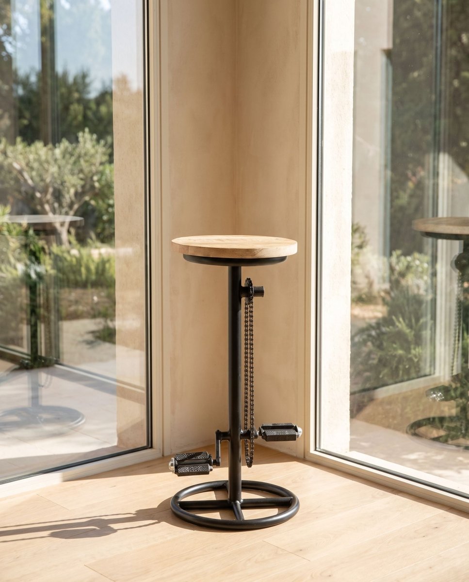 Loft Style Metal & Wood Bar Stool - Art and craft furniture